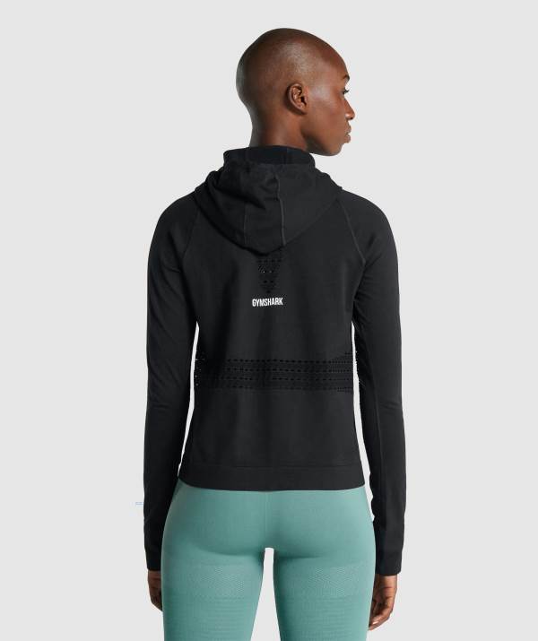 Damske Mikiny S Kapucňou Gymshark Energy Seamless Čierne | CM8903217